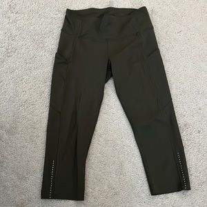 Lululemon Olive Green Fast & Free Crops - SZ 8